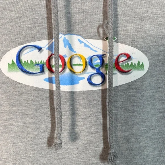 Google Logo Hoodie Men’s Large Gray Pullover Fleece Tech Company Sweatshirt - Picture 5 of 10